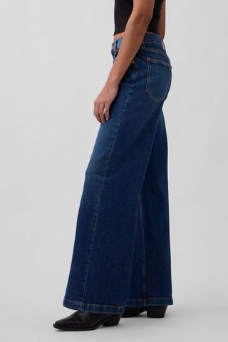 Jeans Wide Legs met Hoge Taille - Donkerblauw
