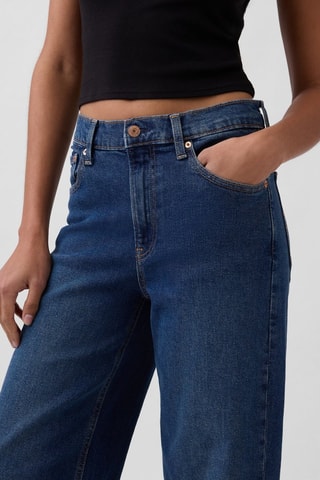 Jeans Wide Legs met Hoge Taille - Donkerblauw
