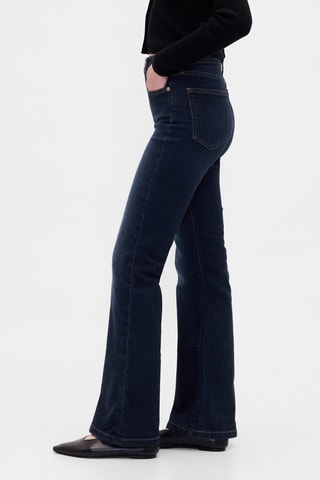 Jeans Hoge Taille Flare Cut - Donkerblauw