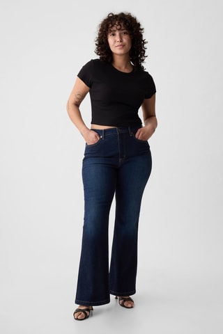 Jeans Hoge Taille Flare Cut - Donkerblauw