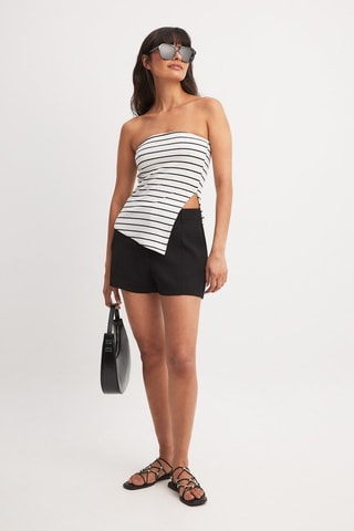 Top bustier - Blanc et noir