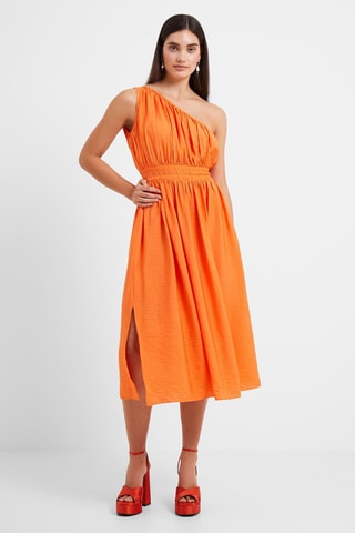 Asymmetrische jurk Faron - Oranje