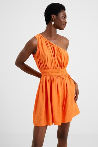 Asymmetrische jurk Faron - Oranje