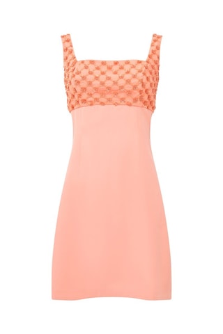 Rechte Jurk Embroidered - Koraalrood