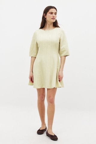 Robe patineuse en lin - Vert d'eau