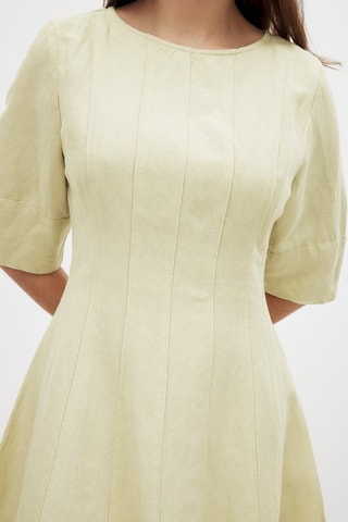 Robe patineuse en lin - Vert d'eau