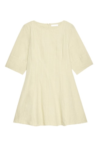Robe patineuse en lin - Vert d'eau