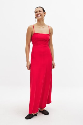Lange Linnen Jurk - Rood