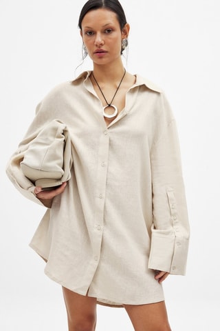 Linnen Blouse-jurk - Beige
