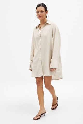 Linnen Blouse-jurk - Beige