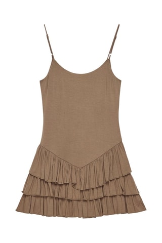 Robe volantée - Marron