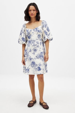 Robe trapèze en lin - Blanc