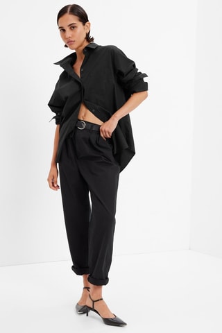 Chemisier oversize en coton biologique - Noir