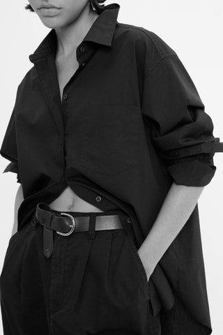 Chemisier oversize en coton biologique - Noir