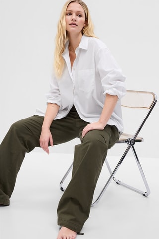 Chemisier oversize en coton biologique - Blanc