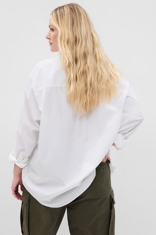 Chemisier oversize en coton biologique - Blanc