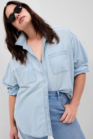 Chemisier oversize en jean - Indigo