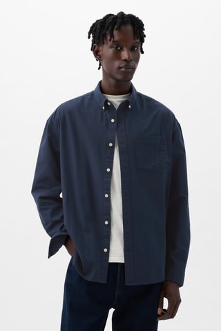 Chemise en coton biologique - Bleu marine