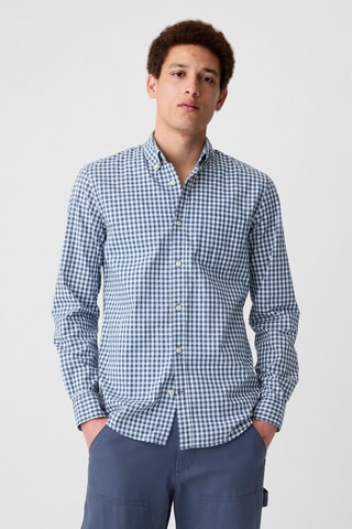 Chemise slim - Ciel et blanc