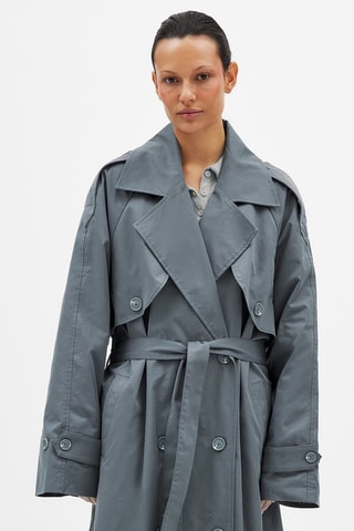 Oversized Trenchcoat - Marineblauw