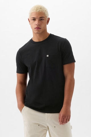 T-shirt straight en coton biologique - Noir