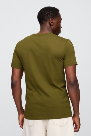 T-shirt straight en coton biologique - Vert olive