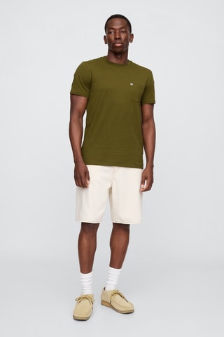 T-shirt straight en coton biologique - Vert olive