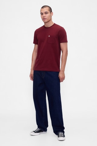 T-shirt straight en coton biologique - Bordeaux