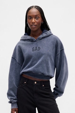 Sweater met Capuchon - Gemêleerd Marineblauw