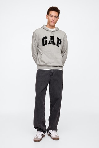 Sweat à capuche - Gris clair chiné