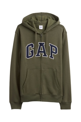 Sweat polaire à capuche - Vert olive