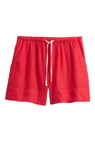 Linnen Short Relaxed Fit - Rood