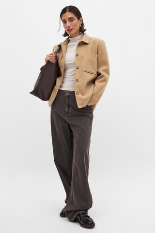 Oversized Wollen Jasje - Camel
