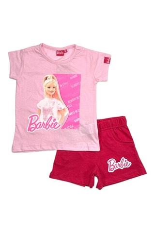 T-shirt et short Barbie - Blanc, beige et rose