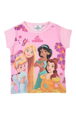 T-shirt Princesses Disney - Rose - Jaune, marron et violet