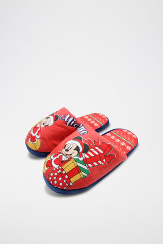 Pantoufles Mickey et Minnie Disney  - Rouge
