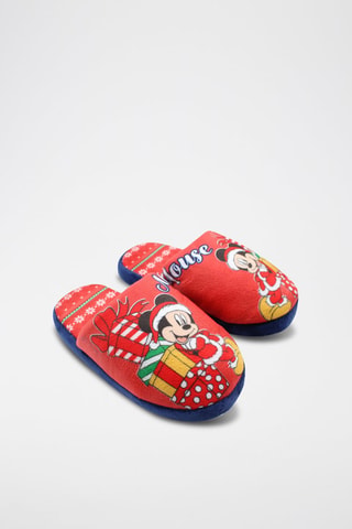 Pantoufles Mickey et Minnie Disney  - Rouge