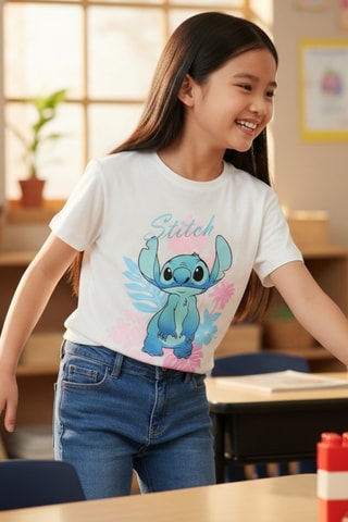 T-shirt Stitch Lilo & Stitch Disney - Blanc