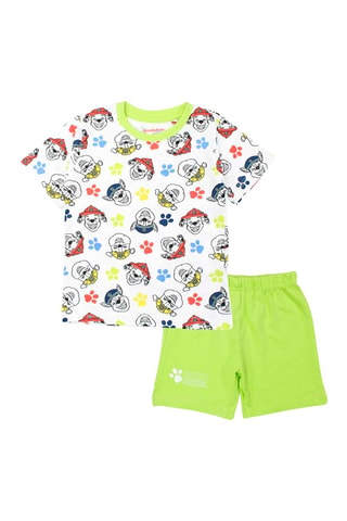 T-shirt et short Chase, Ruben et Marcus Pat' Patrouille  - Blanc et vert