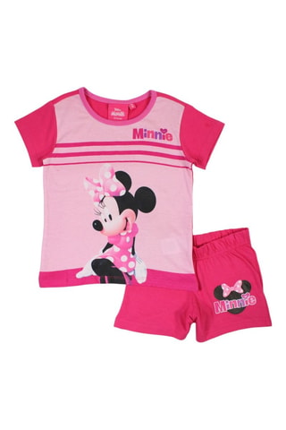 T-shirt et short Minnie Disney  - Blanc, noir et rose