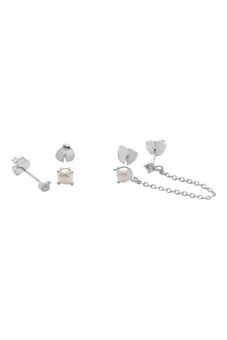 Puces - Argent et perles de culture d'eau douce