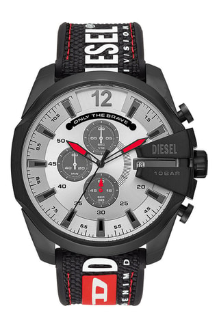 Montre à quartz en nylon et silicone - Chronographe - Noir et blanc