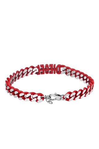 Bracelet - Argenté et rouge