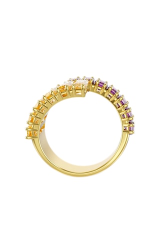 Bague dorée à l'or jaune Matrix