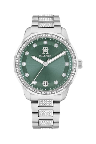 Montre à quartz en acier - Argenté et vert