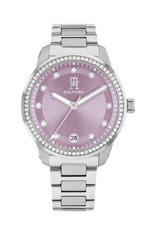 Montre à quartz en acier - Argenté et violet