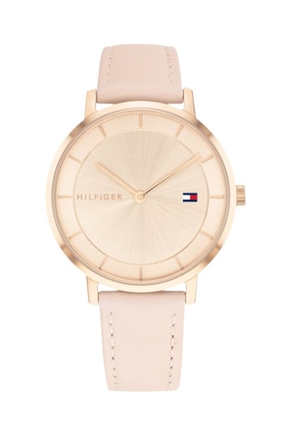 Montre à quartz en cuir - Beige et doré