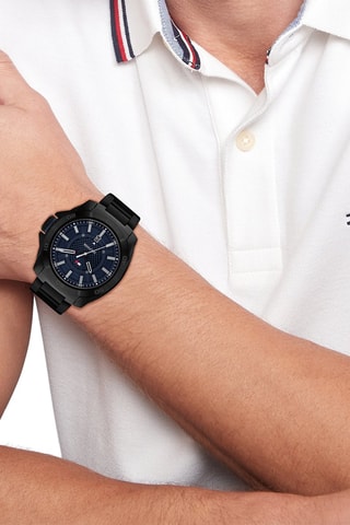 Montre à quartz en acier - Noir