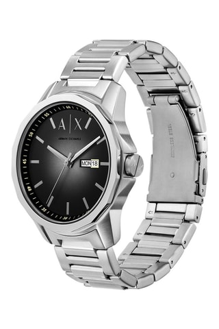Montre à quartz en acier Banks - Argenté et noir
