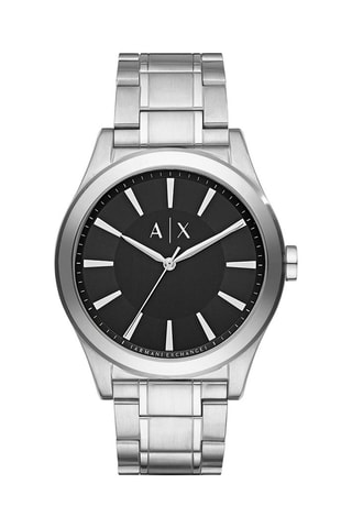 Montre à quartz en acier - Argenté et noir